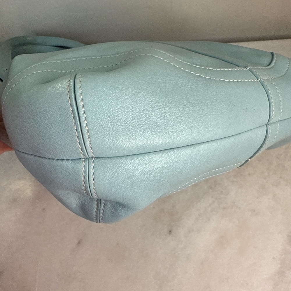 Coach Vtg Soho Soft Blue Leather Shoulder Hobo Bag 4983 Classic Purse 2003 Y2K - Picture 6 of 14